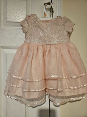 Biscotti Baby Pink Lace and Tulle Dress 12M
